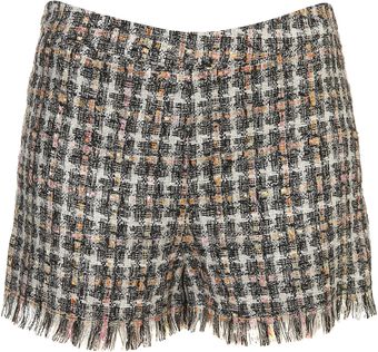 Topshop Coord Boucle Fray Edge Shorts - Lyst
