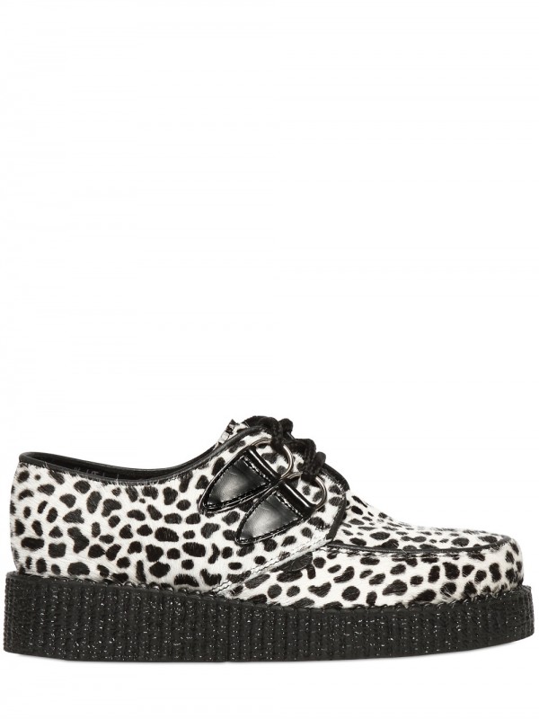 Underground 40mm Round Toe Leopard Print Creepers in Animal for Men (black) Lyst