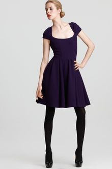 Zac Posen Cap Sleeve Pleated Dress  - Lyst
