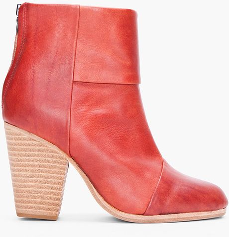 Rag & Bone Red Classic Newbury Booties in Red - Lyst