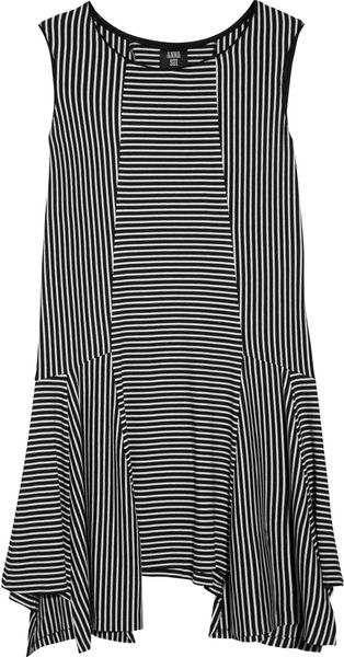 Anna Sui Striped Jersey Dress - Lyst