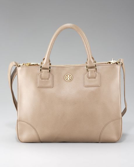 Tory Burch Robinson Tote in Beige (tan) - Lyst