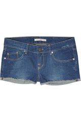 Victoria Beckham Cut-Off Stretch Denim Shorts