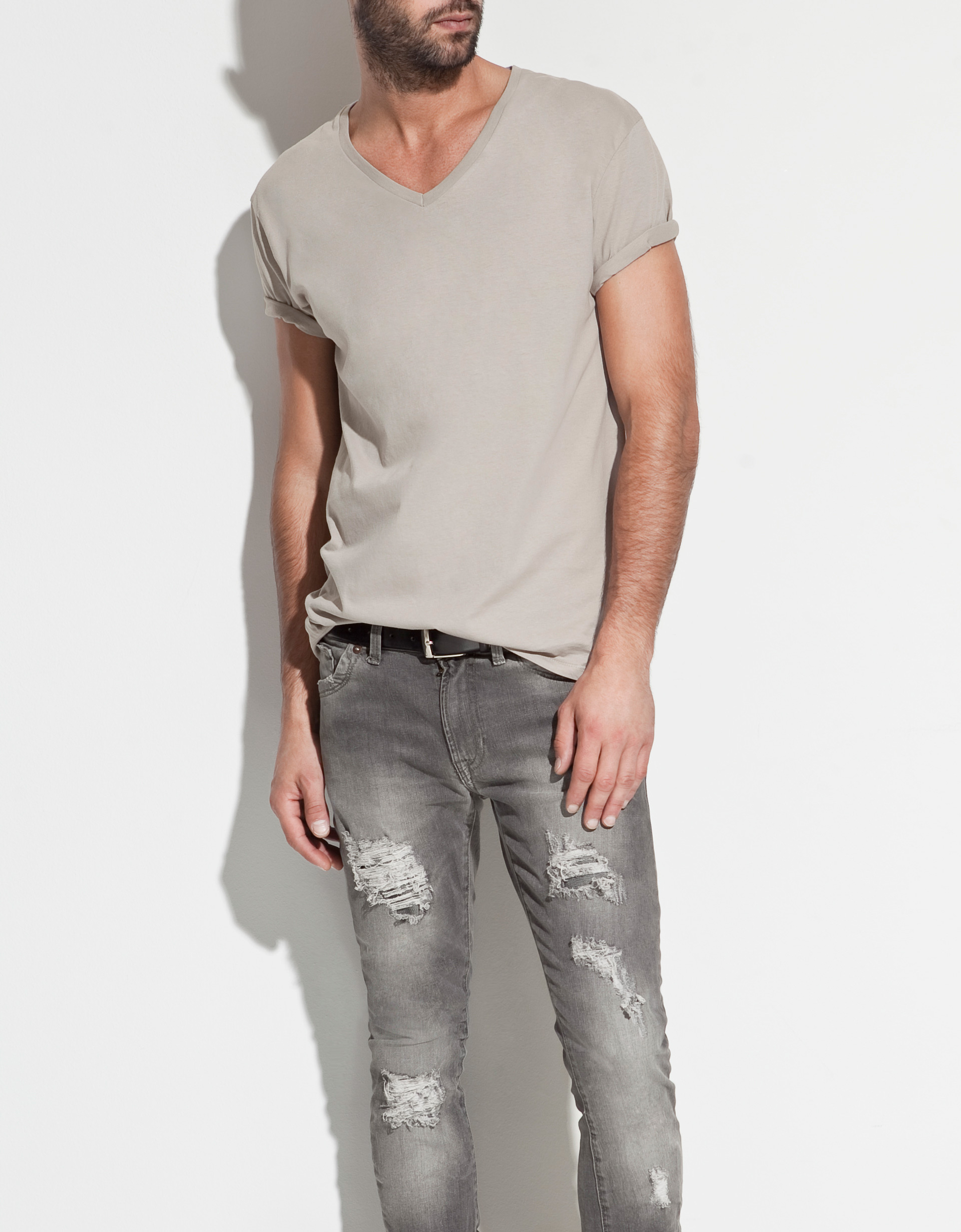 Zara Basic Relaxed Fit Tshirt in Gray for Men (black) Lyst