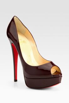Christian Louboutin Lady Peep Patent Leather Platform Pumps - Lyst