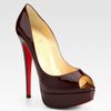 Christian Louboutin Lady Peep Patent Leather Platform Pumps in Purple (plum) - Lyst
