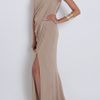 Elie Saab One Shoulder Draped Gown in Beige (black) - Lyst