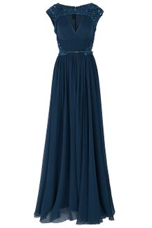 Elie Saab Chiffon Beaded Cap Sleeve Gown - Lyst