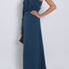 Elie Saab One Shoulder Drape Sleeve Gown in Blue (gold) - Lyst