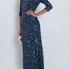 Elie Saab Three Quarter Sleeves Gown in Blue (nude) - Lyst
