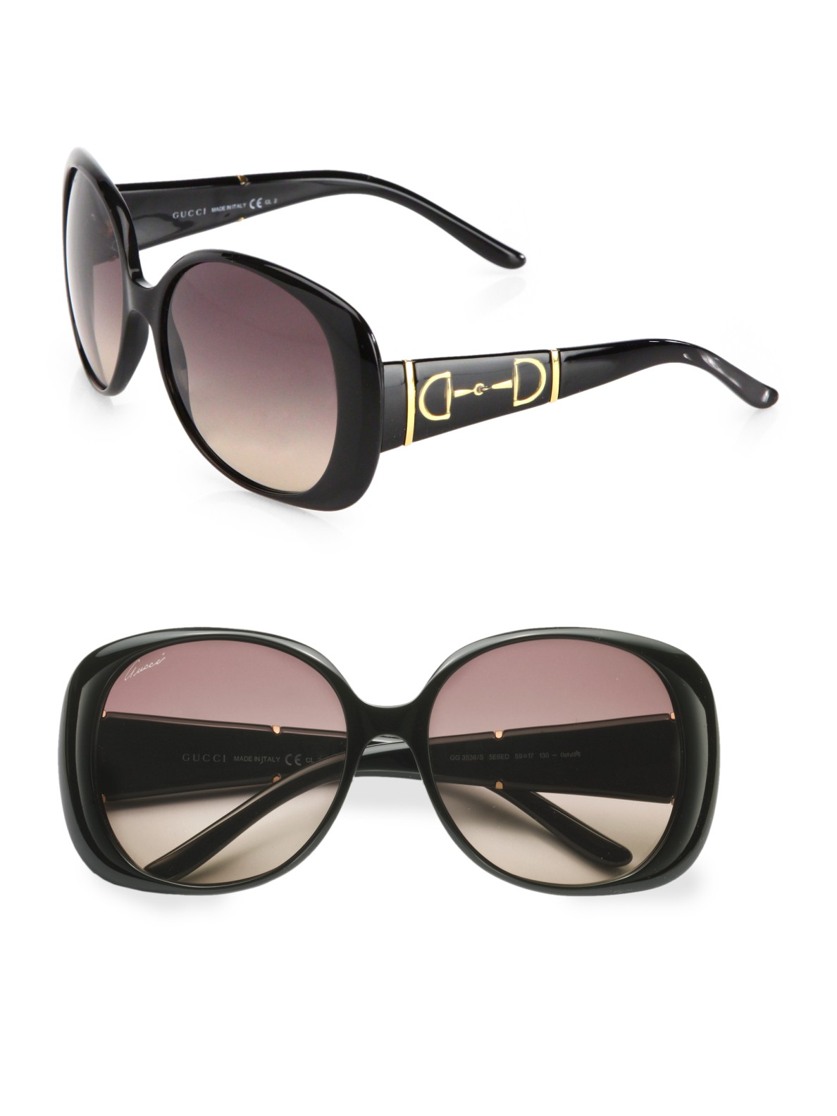 Gucci Horsebit Accented Plastic Oval Sunglasses in Black Lyst
