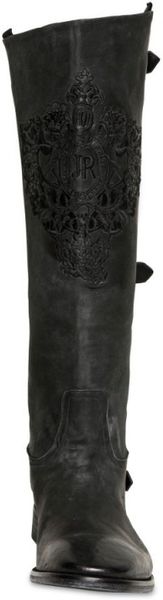 stone washed leather boots