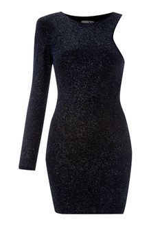 John Zack All Over Glitter One Shoulder Racer Dress - Lyst