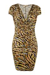 Label Lab Feather Print Digital Dress