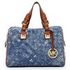 Michael Kors Grayson Woven Medium Satchel in Blue - Lyst
