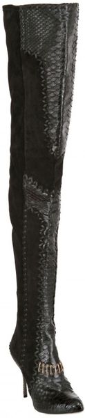 Sergio Rossi 110mm Suede and Leather Cuissard Boots - Lyst