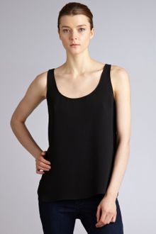 Adam Black Silk Scoop Neck Tank Blouse - Lyst