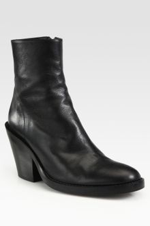 Ann Demeulemeester Leather Mid-Heel Ankle Boots - Lyst