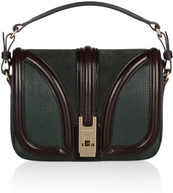 Burberry Texturedleather and Suede Shoulder Bag - Lyst