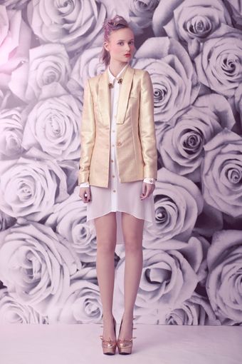 Charlotte Rouge Golden Blazer - Lyst