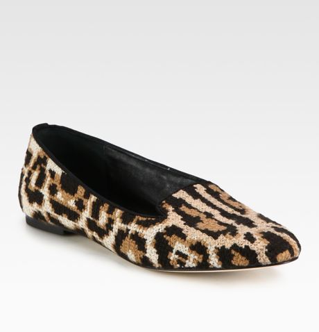 leopard print smoking flats