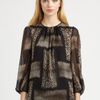 Giambattista Valli Silk Animal Print Blouse in Black - Lyst