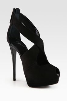 Giuseppe Zanotti Suede and Patent Leather Platform Sandals - Lyst