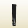 Gucci Stirrup Low Heel Leather Boot in Black - Lyst