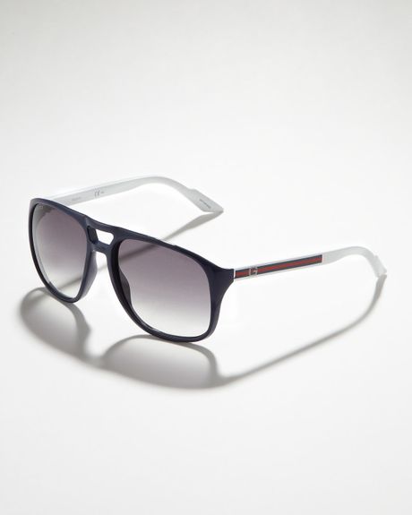 Gucci Plastic Aviator Sunglasses Blue in Blue for Men - Lyst