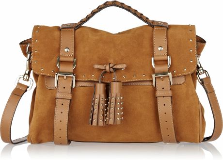 Mulberry Tassel Studded Suede Bag in Brown (oak) - Lyst