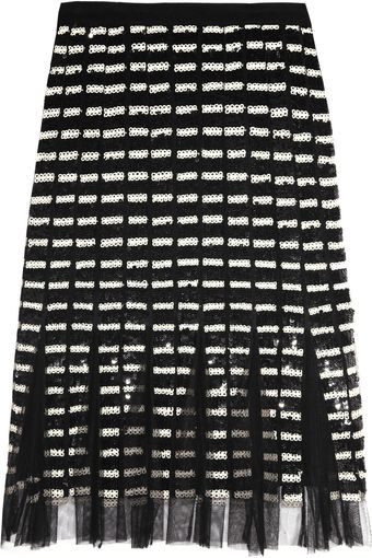 Oscar de la Renta Sequined Tulle Skirt - Lyst