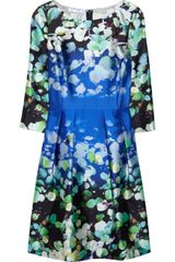 Oscar de la Renta Printed Silk and Cottonblend Twill Dress