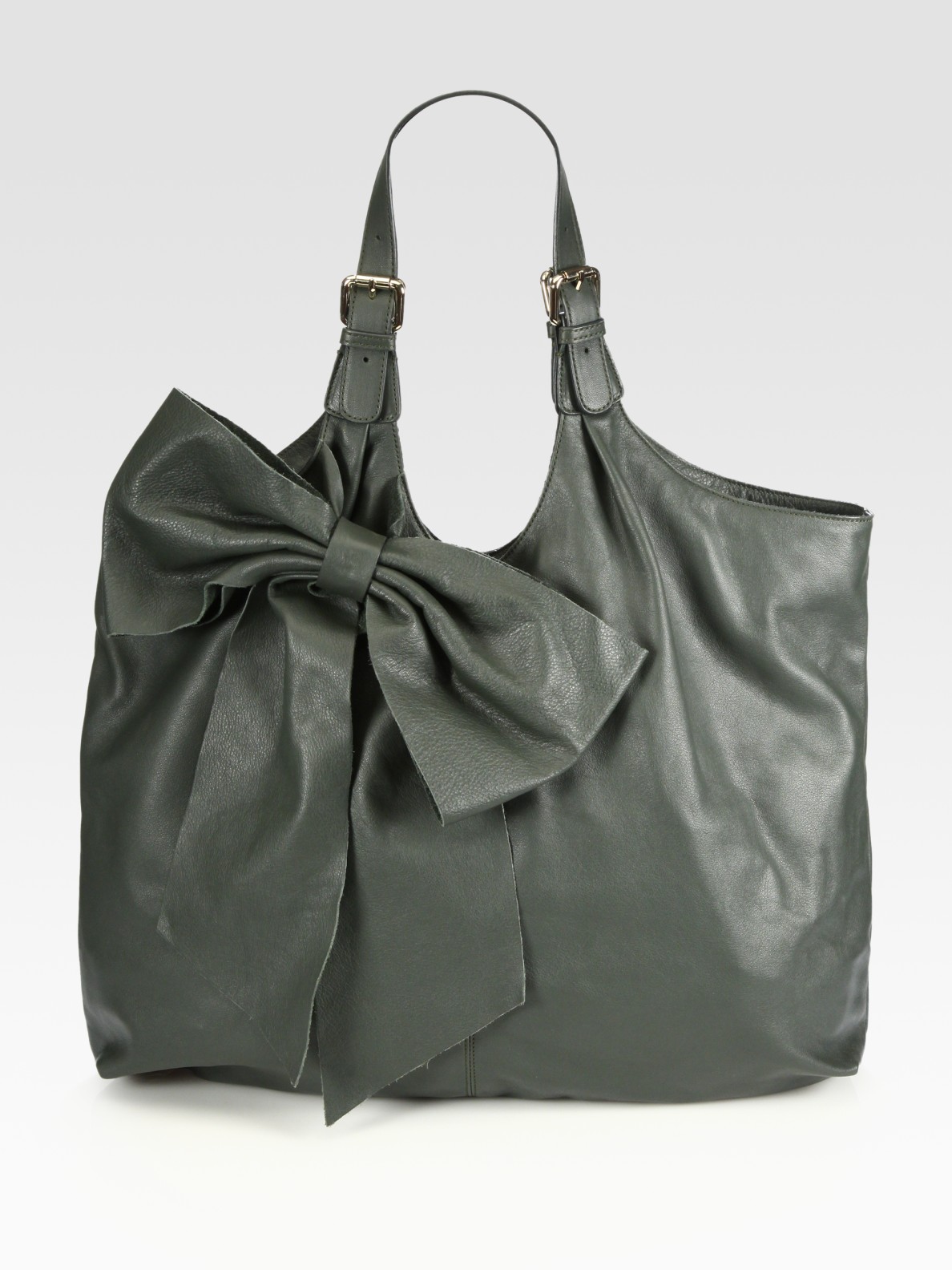 Red Valentino Large Bow Hobo Bag in Gray (green) Lyst