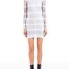 Alexander Wang Trompe Loeil Plaid Long Sleeve Dress with Slip in White (chalk and ink) - Lyst