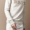 Burberry Embroidered Brit Logo Sweater in Gray for Men (ash white mélange) - Lyst