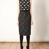 Giambattista Valli Macramé Lace and Boucle Wool Pencil Dress in Black (black white) - Lyst