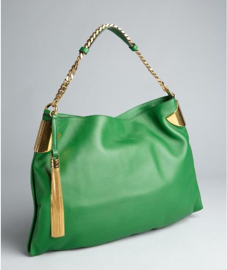 Gucci Green Leather Chain Strap Shoulder Bag in Green | Lyst
