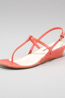 Prada Exclusive Patent Slingback Wedge Sandal - Lyst