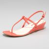 Prada  Patent Slingback Wedge Sandal in Pink (black) - Lyst