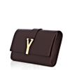 Yves Saint Laurent Chyc Grainedleather Clutch in Brown (burgundy) - Lyst