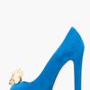 Alexander Mcqueen Blue Suede Skull Pumps in Blue - Lyst