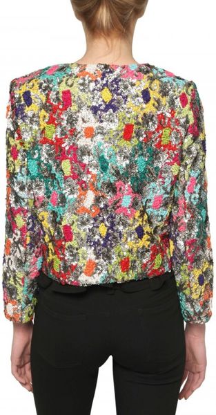 Alice + Olivia Multi Colored Sequin Jacket in Multicolor (multi) - Lyst