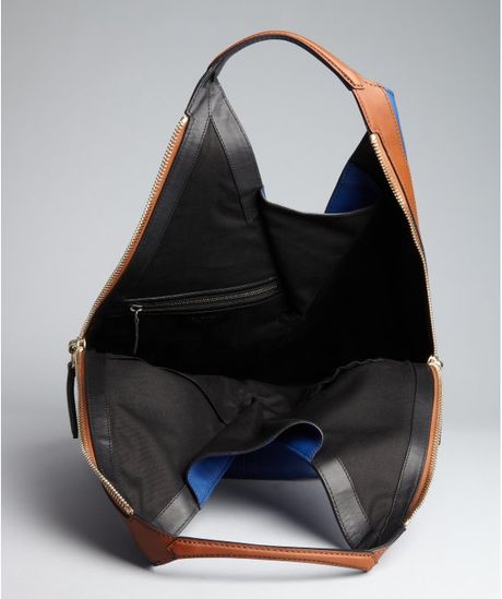 Givenchy Blue and Brown Leather Tinhan Medium Bag in Blue Givenchy Blue and Brown Leather Tinhan Medium Bag in Blue