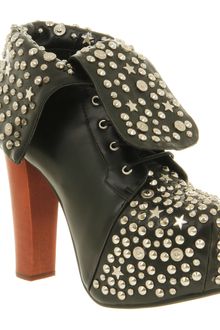 Jeffrey Campbell Lita Stars Black Silver Studded Ankle Boots - Lyst