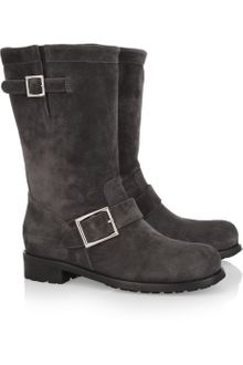 Jimmy Choo Suede Biker Boots - Lyst