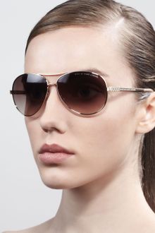 Marc By Marc Jacobs Templedetail Aviator Sunglasses Light Gold - Lyst