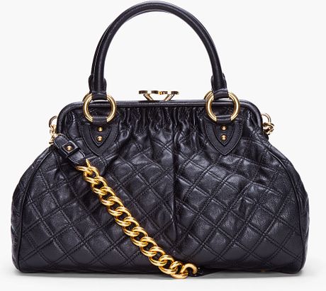 Marc Jacobs Black Quilted Stam Tote in Black | Lyst