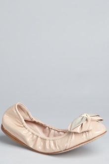 Miu Miu Powder Pink Patent Leather Rose Bow Ballet Flats - Lyst