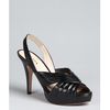 Prada Black Leather Peep Toe Platform Slingbacks in Black - Lyst