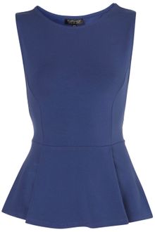 Topshop Sleeveless Peplum Top - Lyst